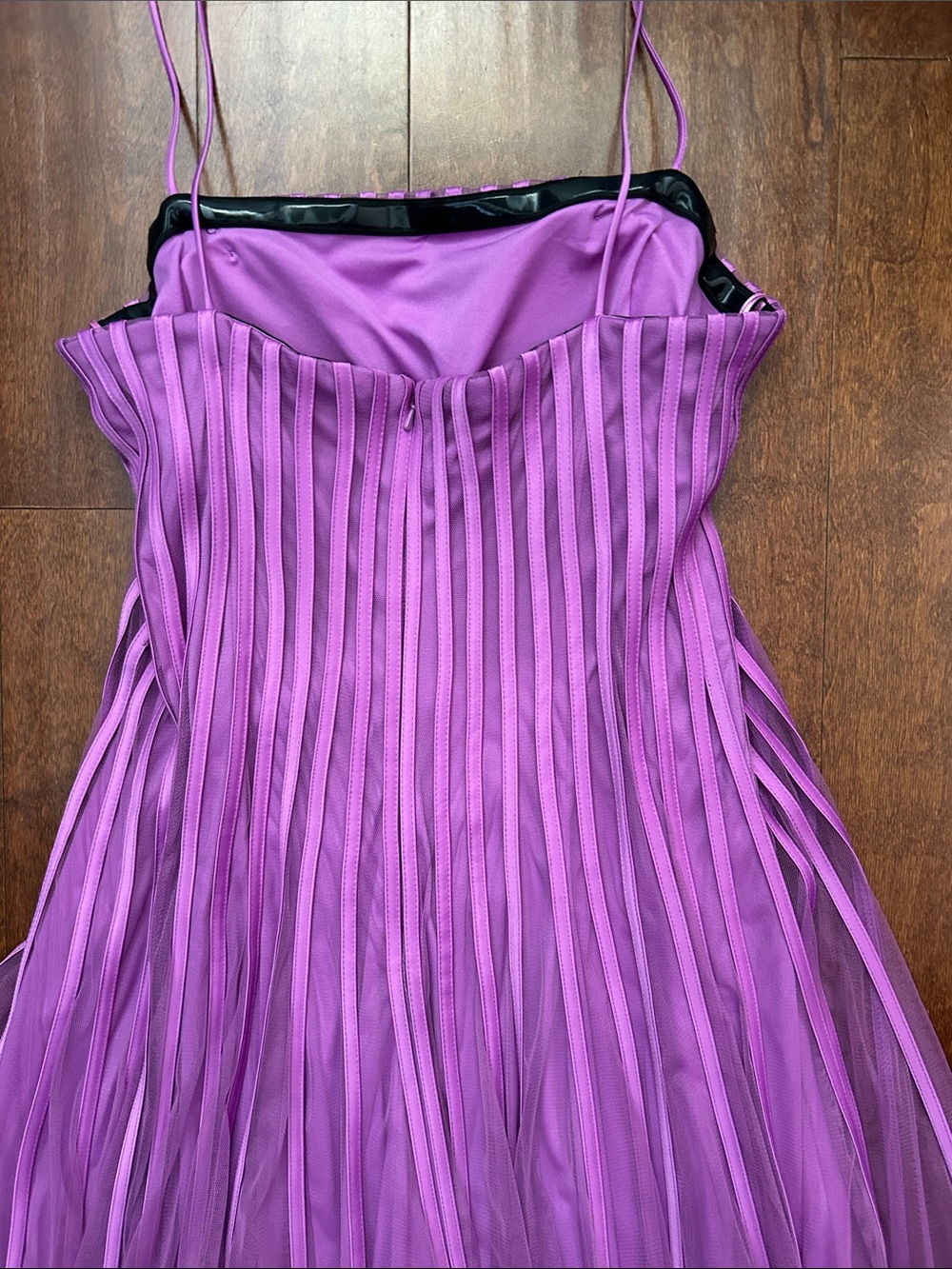 JS Collections Midi Corset Style Purple Spaghetti-Strap Tulle Dress, Size 16 - Picture 11 of 16